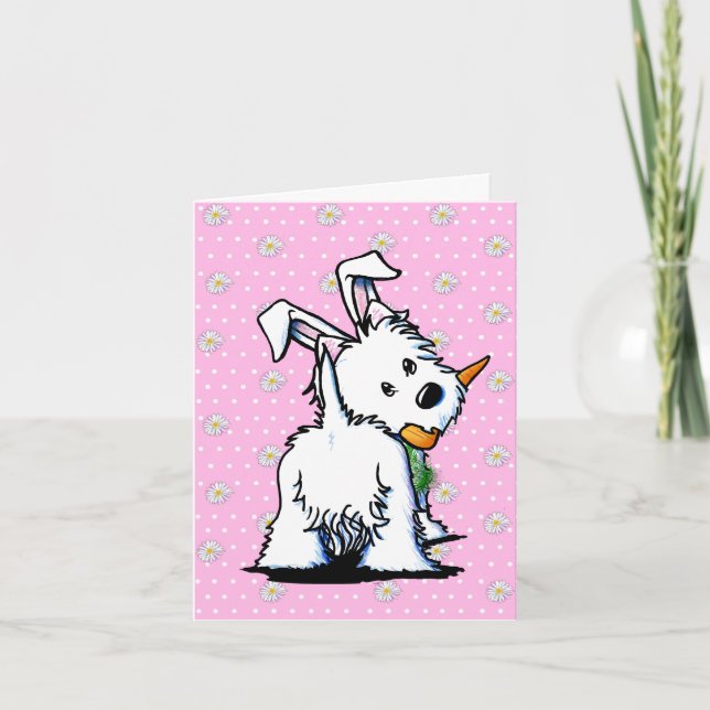 KiniArt Westie Easter Bummy Card (Front)