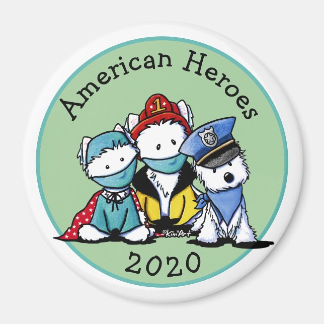 KiniArt Westie First Responders Magnet (Front)