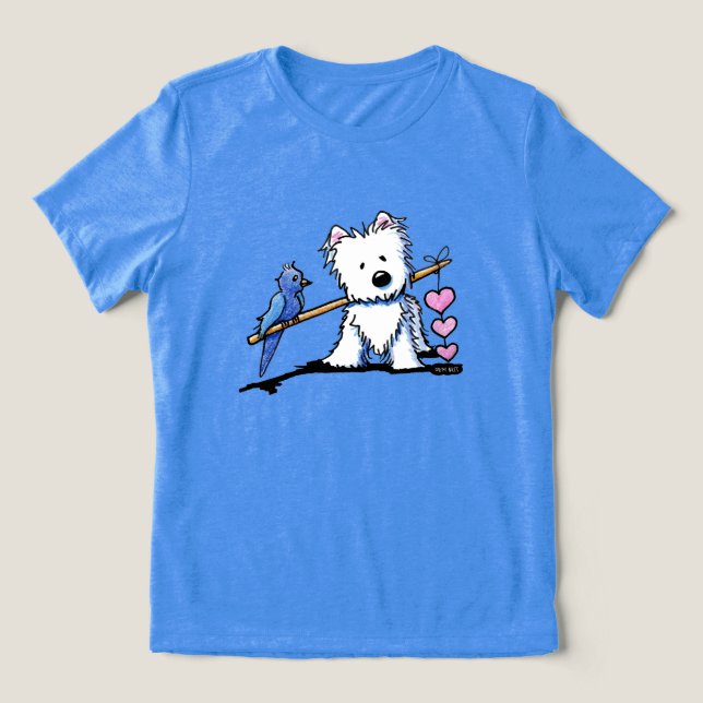 KiniArt Westie Heartstrings Tri-Blend Shirt (Design Front)