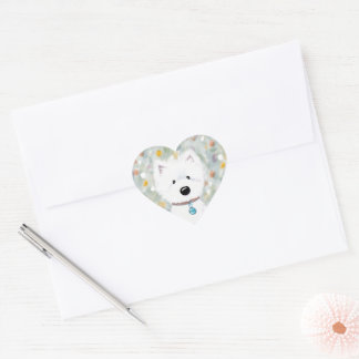 KiniArt Westie Impressions Heart Sticker