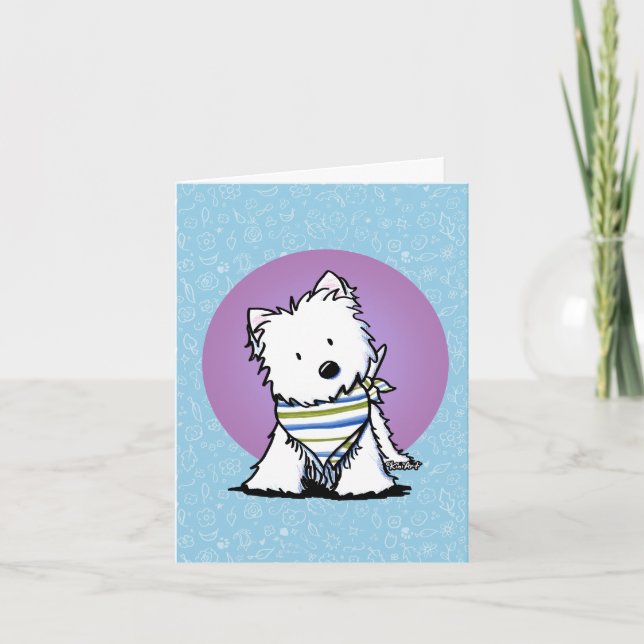 KiniArt Westie In Scarf Card (Front)