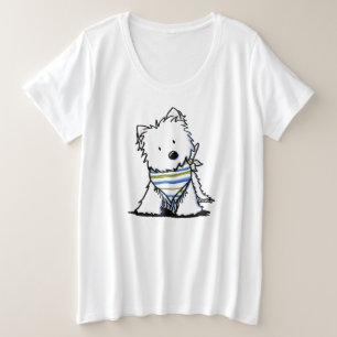 KiniArt Westie In Scarf Plus Size T-Shirt