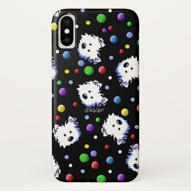 KiniArt Westie Polka Dot Case-Mate iPhone Case (Back)