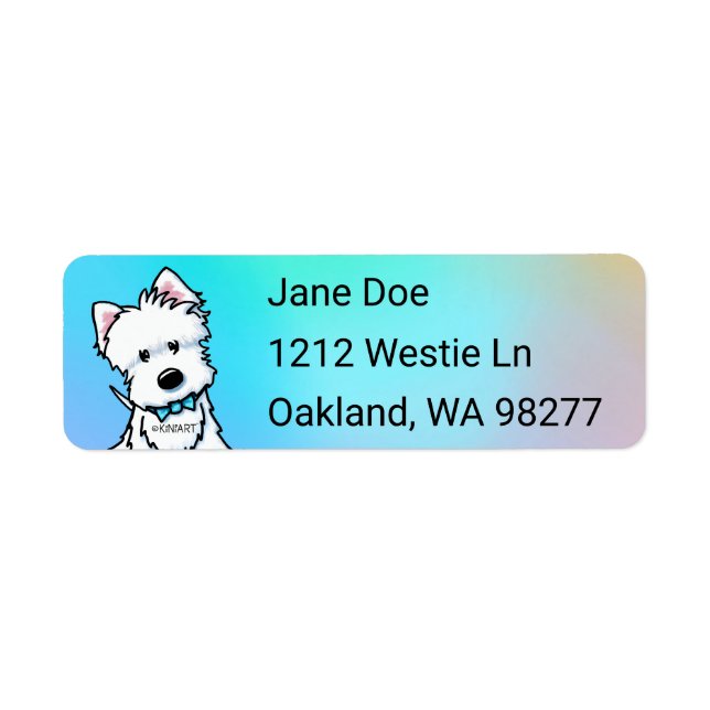 KiniArt Westie Return Address Label (Front)