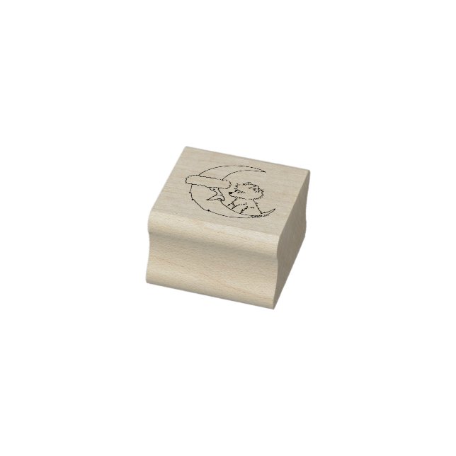 KiniArt Westie Santa Moon Rubber Stamp (Stamp)