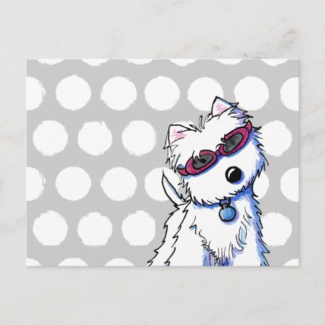 KiniArt Westie Sun Doggles Postcard (Front)