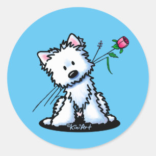 KiniArt Westie Terrier  Classic Round Sticker