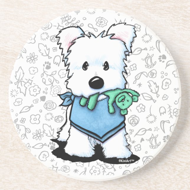 KiniArt Westie Terrier Coaster (Front)