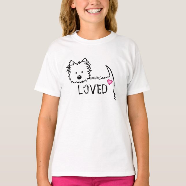 KiniArt Westie Terrier LOVE T-Shirt (Front)