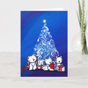 KiniArt Westie Terriers Christmas Card