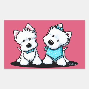 KiniArt Westie Terriers Rectangular Sticker