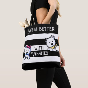 KiniArt Westie Terriers Tote Bag