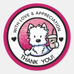 KiniArt Westie Thanks Stickers
