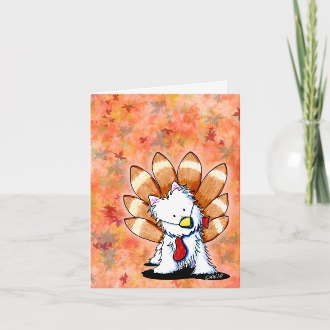 KiniArt Westie Thanksgiving Card (Front)