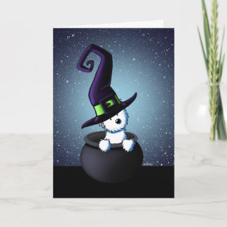 KiniArt Westie Witch Halloween Card