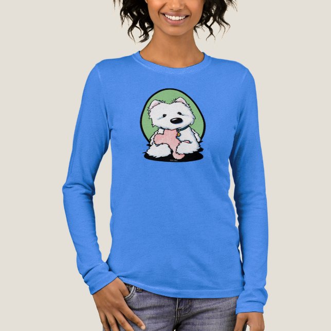 KiniArt Westie With Bone Tri-Blend Shirt (Front)