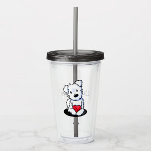 KiniArt Westie With Heart Acrylic Tumbler