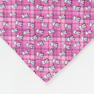 KiniArt Westies On Plaid Fleece Blanket