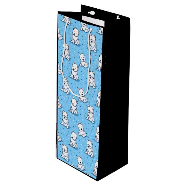 KiniArt Westies Wine Gift Bag (Front Angled)