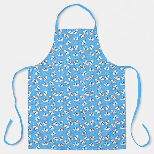KiniArt White Kittens Apron (Front)