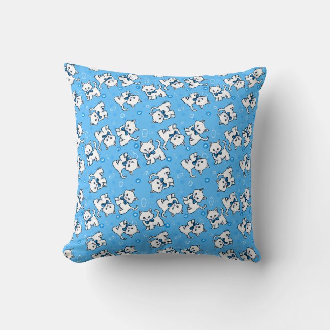 KiniArt White Kittens Cushion (Front)