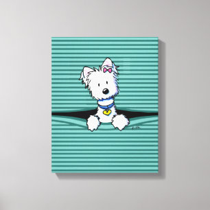 KiniArt Window Blinds Westie Canvas Print