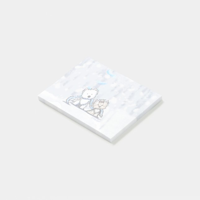 KiniArt Winter Terriers Post-it Notes (Angled)