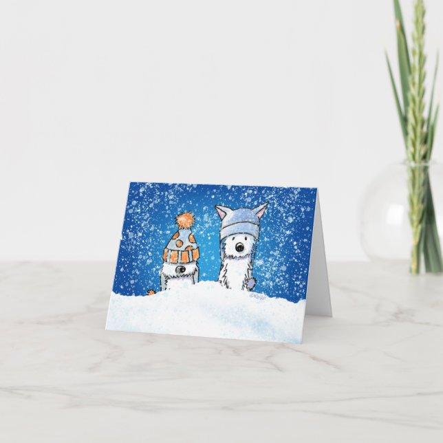 KiniArt Winter Westie Duo Card (Front)