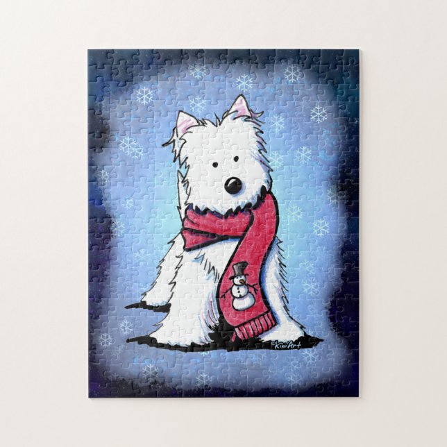 KiniArt Winter Westie Jigsaw Puzzle (Vertical)