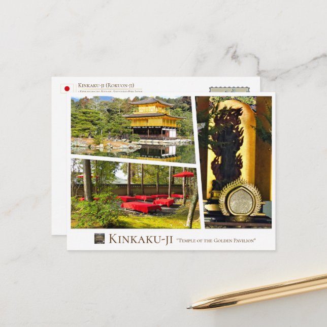 Kinkaku-ji (Kun-ji) Postcard (Front/Back In Situ)