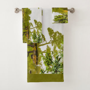 Kinkaku-ji Or Golden Pavilion And Pond, Kyoto Bath Towel Set