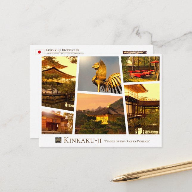 Kinkaku-ji (Rokuon-ji) Postcard (Front/Back In Situ)