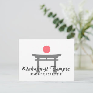 Kinkaku-ji Temple Latitude  Longitude  Postcard