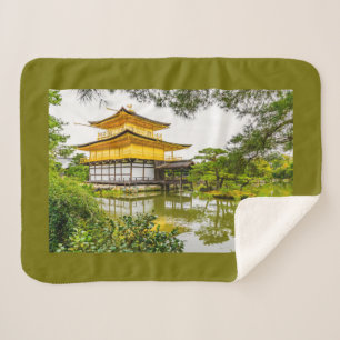 Kinkaku-ji, the golden pavilion, Kyoto Sherpa Blanket