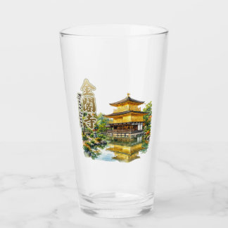 KINKAKU-temple,KYOTO,JAPAN watercolor illustration Glass