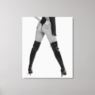 Kinky Black boots Canvas Print