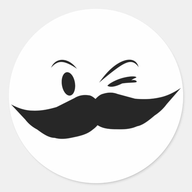 Kinky Moustache Classic Round Sticker (Front)