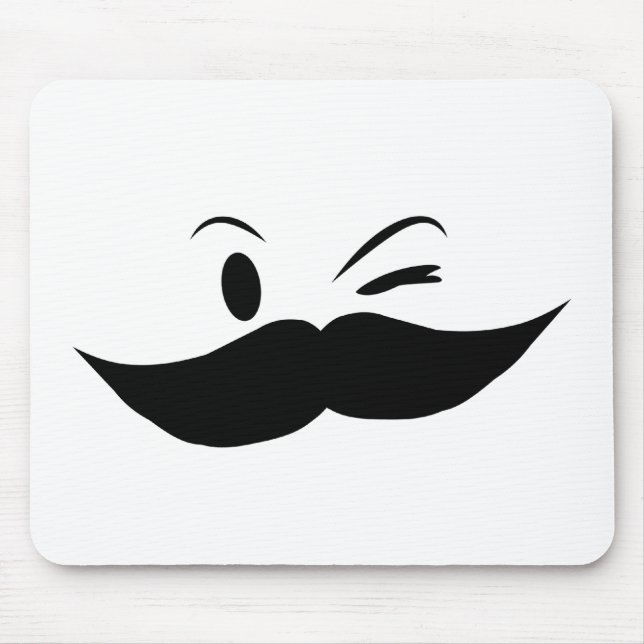 Kinky Moustache Mouse Pad (Front)
