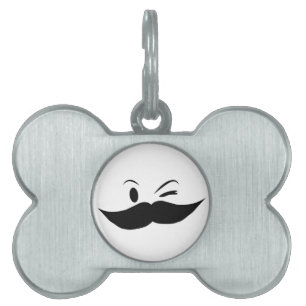 Kinky Moustache Pet ID Tag