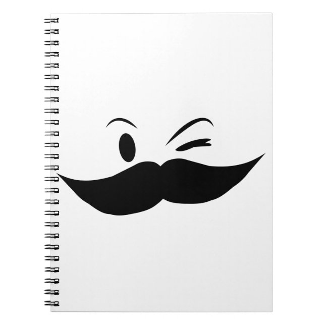 Kinky Moustache Spiral Notebook (Front)