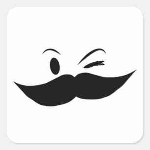 Kinky Moustache Square Sticker