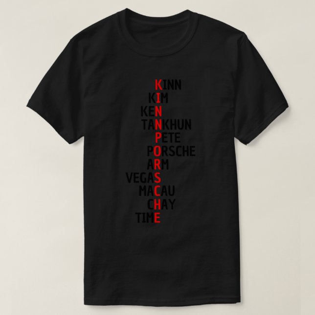 Kinnporsche The Series Cast Sticker T-Shirt (Design Front)