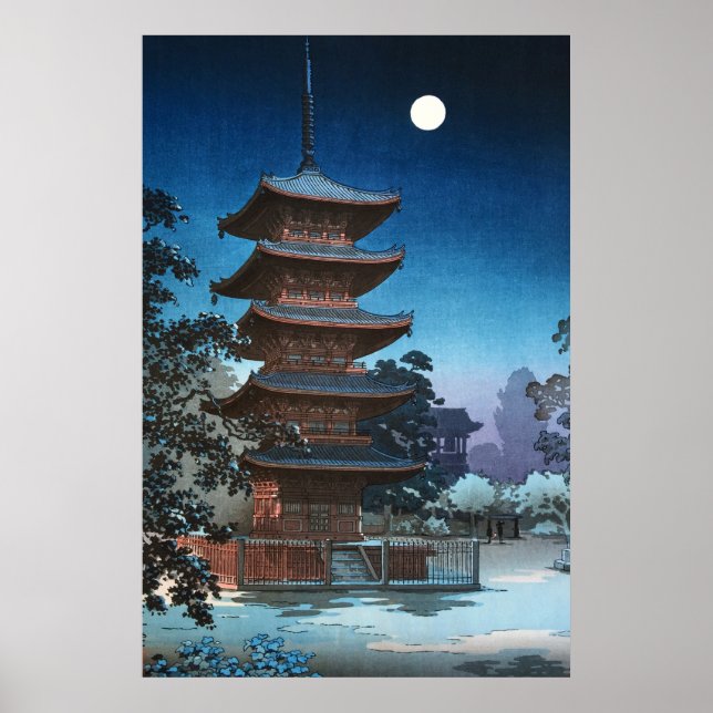 Kinryuzan Temple in Asakusa by Tsuchiya Koitsu Poster (Front)