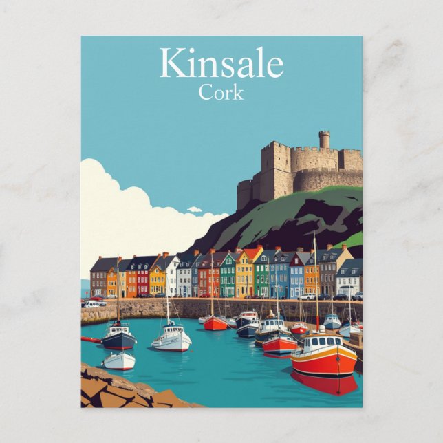 Kinsale Cork Ireland Irish Coastal Village Postcard (Front)