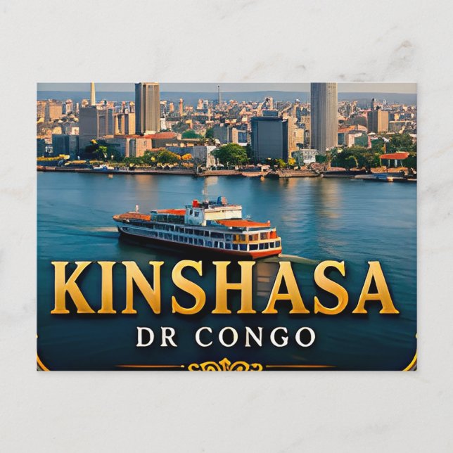 Kinshasa Congo River and Dynamic Skyline Postcard (Front)