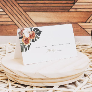 KINSLEY Boho Terracotta Palm Wedding Guest Name Place Card