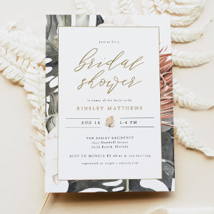 KINSLEY Boho Terracotta Tropical Bridal Shower Inv Invitation