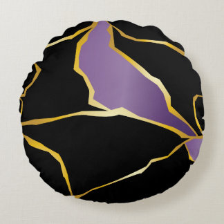 Kintsugi Amethyst Accents Round Cushion