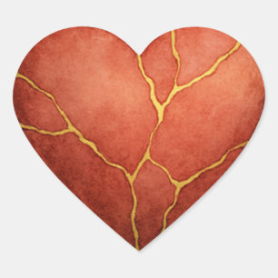 Kintsugi heart  heart sticker