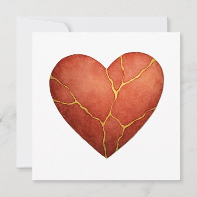 Kintsugi heart  invitation (Front)